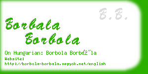 borbala borbola business card